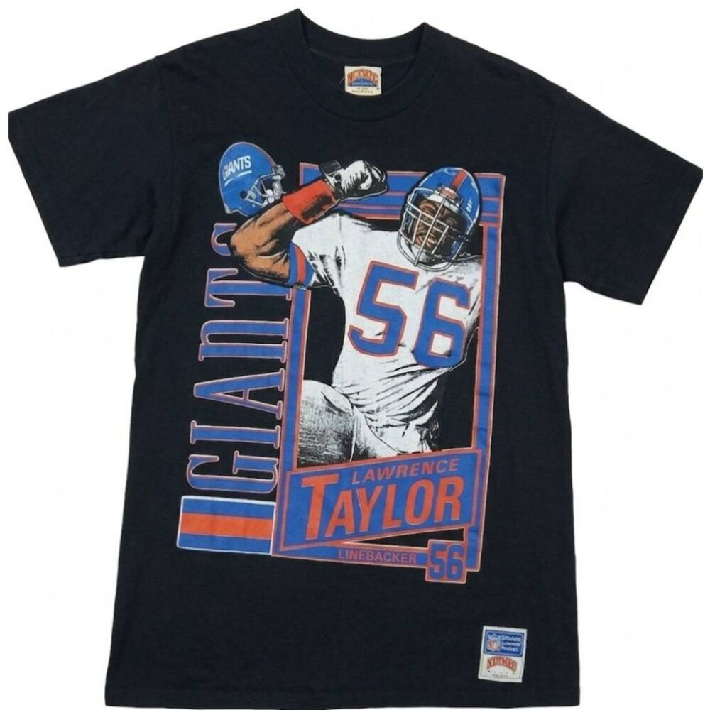 Vtg Lawrence Taylor mens small tshirt new york giants double sided nfl football